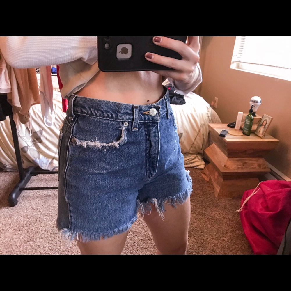 VINTAGE Distressed Jean Shorts